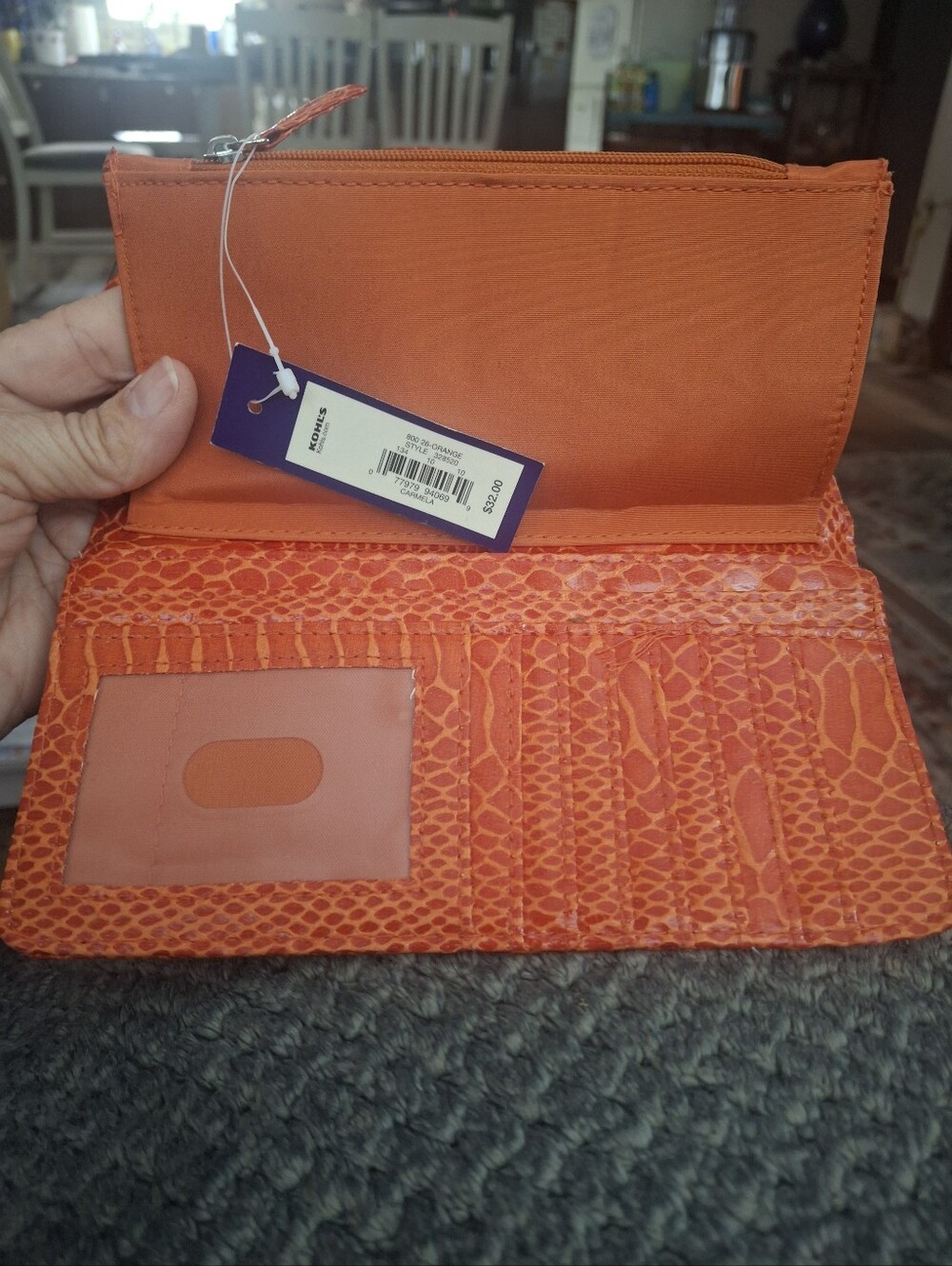 Orange Snake-Embossed Wallet - Picture 6 of 8